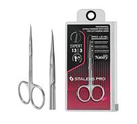 STALEKS PRO by Natury Nails Professional Cuticle Scissors with Hook for Left Handed Manicure, Ergonomic Rings, Stainless Steel, Expert SE-13/3
