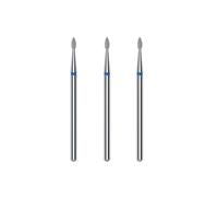 STALEKS PRO by Natury Nails Set of 3 Diamond Cuticle Burrs 4 x 1.6 mm Drop Shape (Medium Grit)