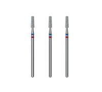 STALEKS PRO by Natury Nails set of 3 DUO Diamond Burrs Cone Red-Blue 2.5x8 mm. Cuticles, Manicure and Pedicure. Cone Shape (Soft/Medium Grit)