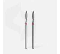 Staleks Pro - Diamond Bit - Flame (Red Ring) I Attachment for Nail Cutters I Bits for Apparative Manicure and Pedicure I Grinding Attachment for Electric Grinders I Nail Drill Bit (FA10R023/10) (2)