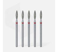 Staleks Pro - Diamond Bit - Flame (Red Ring) I Attachment for Nail Cutters I Bits for Apparative Manicure and Pedicure I Grinding Attachment for Electric Grinders I Nail Drill Bit (FA10R023/10) (5)
