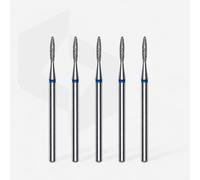 Staleks Pro Diamond Cutter Flame Pointed Blue 5 Pack 1.6 mm × 8 mm Diamond Bit for Nail Cutter, Router Bit for Electric Nail Cutters, Manicure & Pedicure (FA11B016/8)