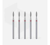 Staleks Pro Diamond Cutter Flame Pointed Red 2.1 mm, Pack of 5, Diamond Bit for Nail Cutter, Milling Cutter Attachment for Electric Nail Cutters, for Apparative Manicure & Pedicure (FA11R021/8)