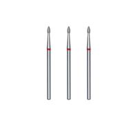 STALEKS PRO Diamond Nail Drill Bits, Set of 3, Olive Shape, 4 x 1.8 mm, Fine Grain, Compatible with Any Disinfection and Sterilization Method