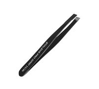 STALEKS PRO Expert 11 Type 3b Professional Eyebrow Tweezers (Black) - Wide Beveled Stainless Steel for Thick Brows & Effective Hair Removal