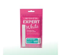 STALEKS PRO Expert 20 Disposable White Straight Nail File Abrasives (100 Grit, 30 Pcs) - Soft Foam Layer for Artificial Nail Shaping (140x18mm)