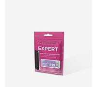 STALEKS PRO Expert 51 Disposable White Short Nail Files (240 Grit, 10 Pcs) - Straight Adhesive Abrasive Files for Polishing & Prep (76x18mm)