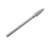 STALEKS PRO Expert Carbide Nail Drill Bit (Corn, Red, 4mm Head / 14mm WP) - Soft Hardness for Artificial Nail Correction & Gel Polish Removal in Hardware Manicure/Pedicure