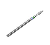 STALEKS PRO Expert Diamond Nail Drill Bit (DUO Flame, Blue-Green, 2.1mm Head / 8mm WP) - Medium-Hard Abrasiveness for Sensitive Skin, Cuticle & Sidewall Processing in Hardware Manicure/Pedicure