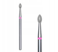 STALEKS PRO Expert Diamond Nail Drill Bit (Pointed Bud, Red, 2.5mm Head / 4.5mm WP) - Soft Abrasiveness for Under-Nail Filing, Cuticle & Callus Processing in Hardware Manicure/Pedicure