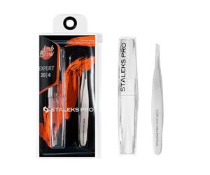 STALEKS PRO Eyebrow Tweezer for Thin & Fine Eyebrows, Precise Thin Beveled Edges, Stainless Steel Expert 20/4