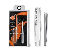 STALEKS PRO Eyebrow Tweezers 2-in-1 for Shaping and Removing Stubborn or Ingrown Hairs, Stainless Steel Expert 10/7