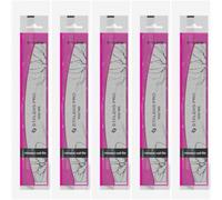 STALEKS Pro Individually Packed Files Expert 100/180 Safety Half Moon Nail File Double Sided Crescent Mineral Nail File Set for Salon use Bulk Pack of 20pcs NFE-40-100/180