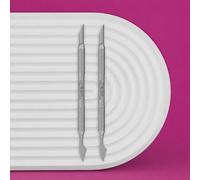 Staleks Pro Manicure Pusher Expert 90 Type 3, Pack of 2, Cuticle Pusher with Oblique Pusher and Hatchet, Stainless Steel, Professional Tool for Manicure and Pedicure (PE-90/3)