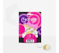 STALEKS PRO Pododiscus 50 Adhesive Sanding Discs Soft Base PODODISC Size L EXPERT 25 mm for Nail Lathe Special Pedicures (Grit 80)
