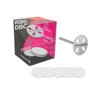 STALEKS PRO Pododiscus Base with 5 Refills 180 Grit Stainless Steel Pedicure Disc (M - 20 mm)