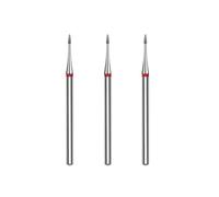 STALEKS PRO Set of 3 Diamond Cuticle Burrs Mini Flame Shape (Fine Grit)