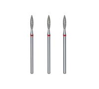 STALEKS PRO Set of 3 Diamond Cuticle burs, 2.3 x 1 mm. Flame Shape (Fine Grit)