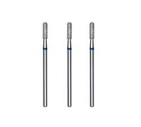 STALEKS PRO Set of 3 Diamond Nail Drill Bits 2.3 x 8 mm Round Cylinder Shape (Medium Grit)