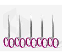 STALEKS PRO Smart 41/3 Cuticle Scissors with Hooks, Stainless Steel, Ergonomic Handles, Sterilisable, for Professional Manicure, Pack of 5
