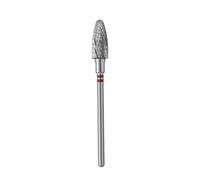 STALEKS PRO Tungsten Carbide Left Handed Nail Drill Bit 6x14mm Corn Shape (Fine Grit)