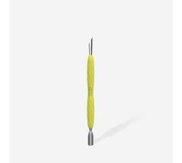STALEKS PRO UNIQ 10 & 11 Cuticle Pusher Set - Type 1 (Round Wide + Round Narrow) & Type 2 (Oblique + Ring) - Professional Manicure Tool with Silicone Handle, PQ-10/1y; PQ-10/2y (PQ-10/2y, 1)