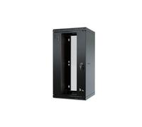 Stalflex 10 Inch 12U Wall Mounted Rack Cabinet Glass Door Black