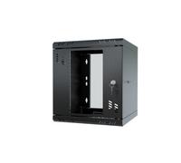 Stalflex 10 Inch 6U Wall Mounted Rack Cabinet Glass Door Black
