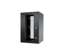 Stalflex 10 Inch 9U Wall Mounted Rack Cabinet Glass Door Black