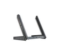 Stalflex 10U Black 19 Inch L-Shaped Adjustable Rack Stand With 1U Rear Depth For Desk And Floor Use