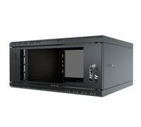 Stalflex 19 Inch Rack 4U 450mm Black Glass Door Cabinet