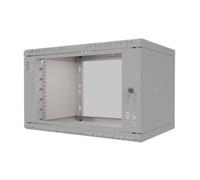 Stalflex 19 Inch Rack 6U 350mm Grey Glass Door Cabinet