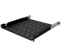 Stalflex 1U 450mm Black Adjustable 19 Inch Rack Shelf For Wall And Floor Cabinets Standard Version