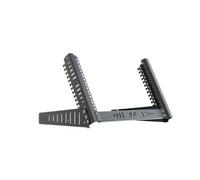 Stalflex 6U Black 19 Inch L-Shaped Adjustable Rack Stand With 1U Rear Depth For Desk And Floor Use