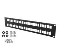 Stalflex Patch Panel STANDARD 19 Inch 2U - 48 slots Keystone Patch Panel - Made of Steel - Patchpanel for RJ45 - Computer & Server Racks