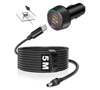 StalinkMini Car Adapter with DC Power Cable, 12V-24V Car Charger Accessories for StalinkMini, PD 30W + USB-A 22.5W + PD 100W Car Power Supply for Trucks, RVs, Boats - 5M/16.4FT Braided Cable