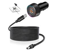 StalinkMini Car Adapter with DC Power Cable, 12V-24V Car Charger Accessories for StalinkMini, PD 30W + USB-A 22.5W + PD 100W Car Power Supply for Trucks, RVs, Boats - 10FT Braided Cable