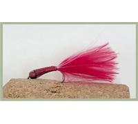 Stalking bug trout flies, Red marabou, Barbless, size 10, choose quantity, Stalking Flies (3)