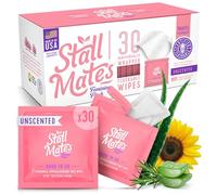 Stall Mates Wipes Feminine Fresh - Flushable | Individually Wrapped Cleansing Travel Friendly PH balanced Unscented with Sunflower, Rosemary and Aloe (30 on-the-go singles)