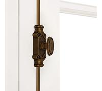 STALLION HARDWARE Antique Brass Cremone Bolt Set - Solid Brass Cabinet Hardware with 2' Rods & Handle, Perfect for Cabinets & Restoration Projects, Easy One-Side Operation for Timeless Charm