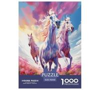Stallion Running Art Jigsaw Puzzles 1000 Piece Animal for Adults Fun Stress Relief Toy Intellectual Game Education Game Home Decoration Challenge Educational 70x50cm/1000pcs