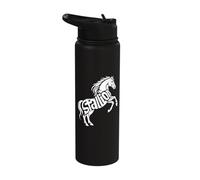 Stallion Stuff Stylish Typography Equestrian Horse Stallion Stainless Steel Insulated Water Bottle