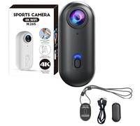 STALLIONFRAMES 4K Mini HandsFree BodyCam, Stallion Frames Body Camera, Pov Camera, Thumb-Sized 4K/1080P HD with 30M Waterproof Case for Cycling, Diving, Pet, Vlogging (Black,Simple)