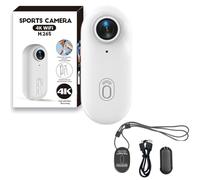 STALLIONFRAMES 4K Mini HandsFree BodyCam, Stallion Frames Body Camera, Pov Camera, Thumb-Sized 4K/1080P HD with 30M Waterproof Case for Cycling, Diving, Pet, Vlogging (White,Simple)