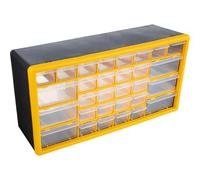 Stalwart 30-Drawer Plastic Small Parts Organizer - Desktop or Wall Storage Drawers for Organizing Hardware, Crafts, Garage, or Classroom (Yellow)