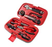 Stalwart - 75-HT1009 Household Hand Tools, Tool Set - 9 Piece by, Set Includes - Adjustable Wrench, Screwdriver, Pliers (Tool Kit for The Home, Office, or Car) Red