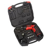 Stalwart - 75-PT1000 Pivoting Screwdriver 45 Pc. Set-Pivoting Cordless Power Tool with Rechargeable 3.6V Battery, LED Lights, Bits, Sockets, and Case by Black