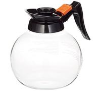 Stalwart D821 Coffee Jug Glass Mug Cup Creamer Pitcher Decanter, Transparent, Black, 1.8Ltr