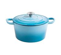 Stalwart DA-A20WT Enameled Cast Iron Casserole Dish Round Turquiose 20cm 1.5 litres