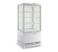 Stalwart DA-CL68RW Countertop Display Fridge 68 litres 3 Shelves White 2 Curved Doors Front Back